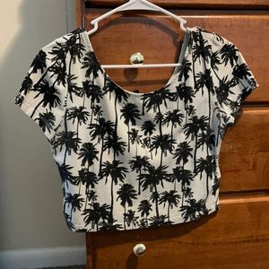 palm tree crop top. Size: Medium